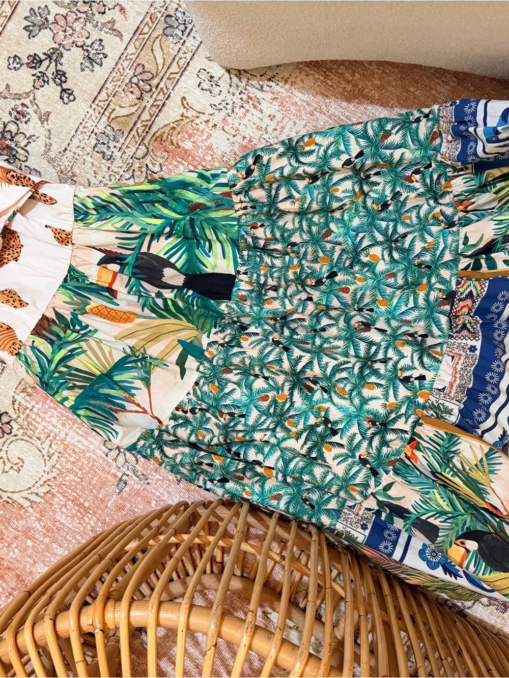 Women’s Green Tropical Print Swim Cover-Up